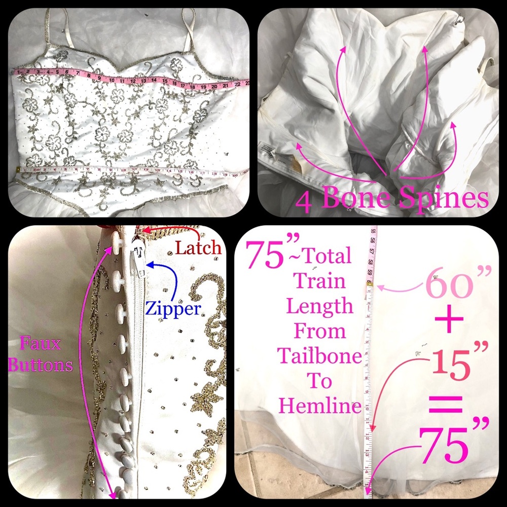 Plus Size Spaghetti Strap Sequence Ball Gown Wedd… - image 4